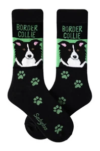 Border Collie Crew Socks Unisex - Picture 1 of 1