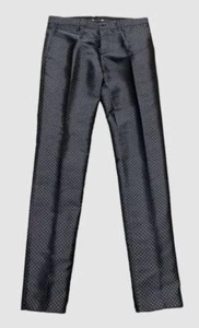 $2773 Dolce & Gabbana Men's Black Silk Lurex Jacquard Tuxedo Dress Pants Size 50 - Picture 1 of 6