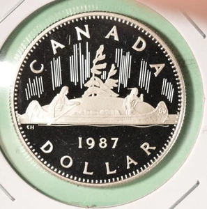 1987 Canada PROOF Loonie - $1 Dollar - Picture 1 of 2