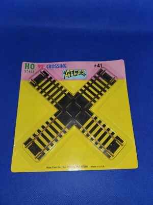 NOS Atlas HO Scale Brass 90 Degree Crossing Track #41 - Image 1 of 2