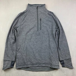 Pullover Lululemon Para Hombres Pequeño Gris Rayas 1/4 Cremallera Ligero Rendimiento Suave - Imagen 1 de 9