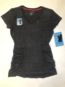 NWT Marika Magic Women's Secret Slimming Tee Ruched Gray V-Neck Size S - Picture 1 of 6