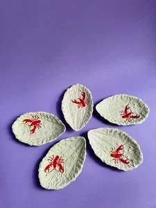 1930’s Carlton Ware Lobster Lettuce Cabbage Leaves Oval Dishes - Picture 1 of 6