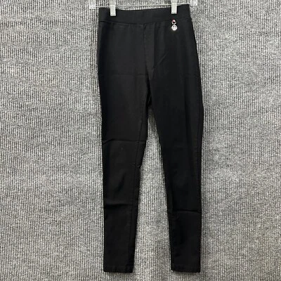 Tommy Hilfiger Logo Womens Pants Size 2 Black Skinny Pull On Stretch Mid Rise - Image 1 of 4