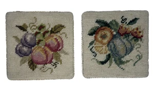Handwerker Puppenhaus Wolle Petit Point Teppich Vintage Nadelspitze Handarbeit Teppich X2 - Bild 1 von 10