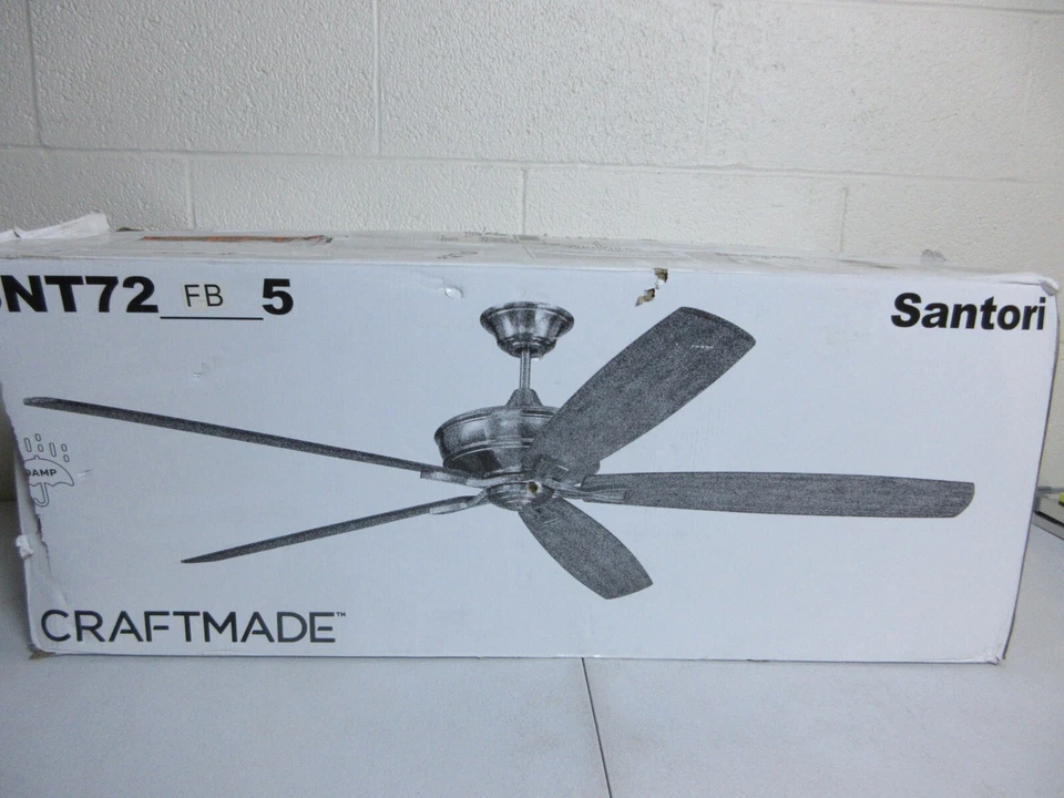 CRAFTMADE Santori 72 in. Energy Saving 6-Speed Flat Black Finish Ceiling Fan - Image 1 of 3