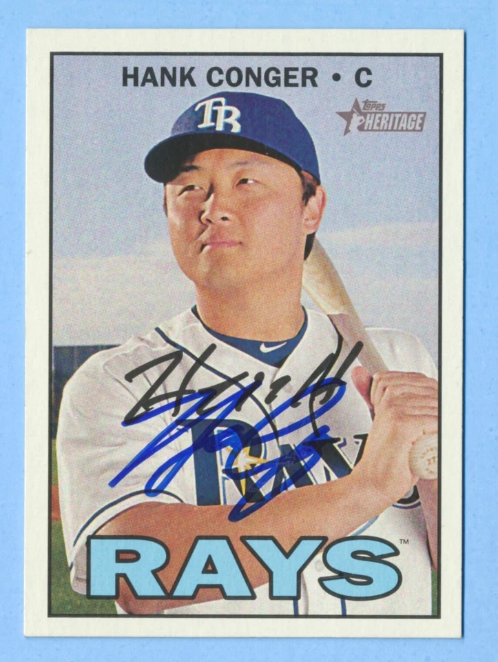 HANK CONGER Signed/Autographed 2016 Topps Heritage Card #501 Rays w/COA - Image 1 of 1