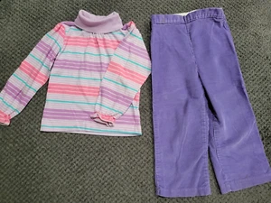 Vintage 80's Garanimals Shirt Corduroy Pants Size 3T 4T Toddler Girl Made USA - Picture 1 of 11