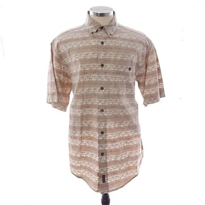 Camisa Woolrich Para Hombre Talla Grande Beige Manga Corta Con Botones - Imagen 1 de 10