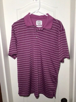 Polo PGA Tour ajustado XL púrpura con rayas Foto 1 de 4