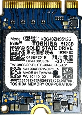 Kioxia 512GB PCIe NVMe M.2 2230 30mm SSD KBG40ZNS512G - Image 1 of 2