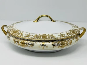 Vintage Noritake Christmas Ball Pattern Covered Oval Vegetable Serving Bowl Lid - Picture 1 of 15