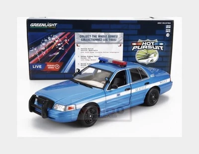 1:24 GREENLIGHT Ford Crown Victoria Police Interceptor Seattle 2001 GREEN85571 - Immagine 1 di 2