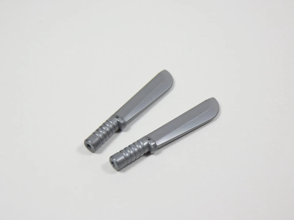 LEGO 2 Flat Silver Machete Knife Weapon Minifig H7 - Image 1 of 1