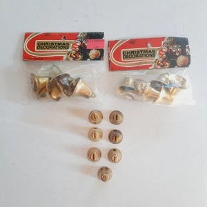 2 Confezioni Campanelle Natalizie Vintage Metallo Tono Oro 1" Artigianali - Foto 1 di 6