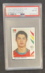 2006 Panini World Cup Germany Sticker #298 Cristiano Ronaldo Rookie PSA 8 NM-MT - Picture 1 of 3