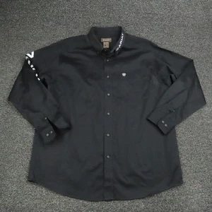 Ariat Hemd Herren XL Schwarz Button Down Western Langarm Logo Rodeo Cowboy - Bild 1 von 11