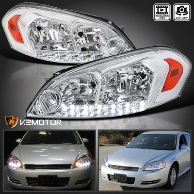 Fits 2006-2013 Chevy Impala 2006-2007 Monte Carlo LED Strip Headlights Lamps Foto 1 de 4