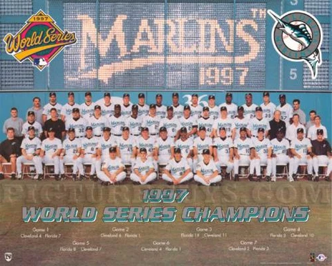 Florida Marlins 1997 World Series Championship Picture Plaque (Formal Team Pose) Cover