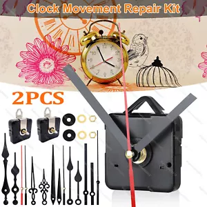 2x DIY Wall Quartz Clock Movement Mechanism Replacement Repair Tool Parts Kit - Picture 1 of 19