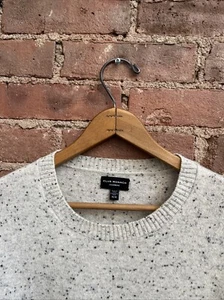 Club Monaco 100% Cashmere Men’s Sweater, Sz Medium, Gray Marl, Side Plackets - Picture 1 of 9
