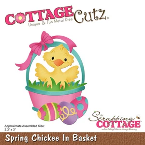 New Scrapping Cottage Cutz Metal Cutting Die Spring Chickee In Basket  - Picture 1 of 1