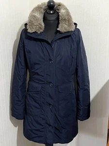 Cappotto giacca donna lungo stile parka Napapijri taglia L blu ottime condizioni - Foto 1 di 18