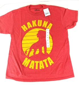 NWT Disney Hakuna Matata Lion King T-Shirt Youth Extra Small XS or Large L Red - Picture 1 of 8