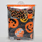 Halloween Oblong Tablecloth Midnight Market 60” x 84” black vinyl pumpkin fall