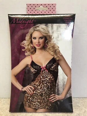 Seven til Midnight Lingerie Chemise Set One Size Brown 9492P - Image 1 of 3