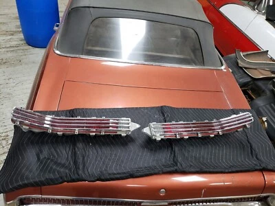 Pair 1966 1967 Buick Riviera Taillight Assemblies Bezel Lens Housing Tail Lights - Image 1 of 4