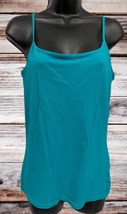Valerie Bertinelli Women's Turquoise Teal Cami Tank Top Adj Straps Size Large - Picture 1 of 6