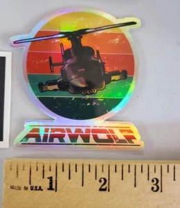 RARE AIRWOLF 1980s HOLOGRAPHIC STICKERS *WORLDWIDE 🌐 SHIPPING*  - Picture 1 of 16