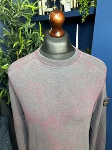 Stone Island Dust Treatment Treated Grey Red Jumper Mens Small Pullover Terraces - Picture 1 of 7