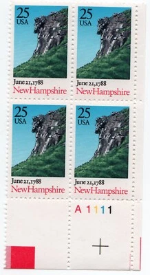 Scott #2344 New Hampshire Plate Block of 4 Stamps - MNH LR - Image 1 of 2