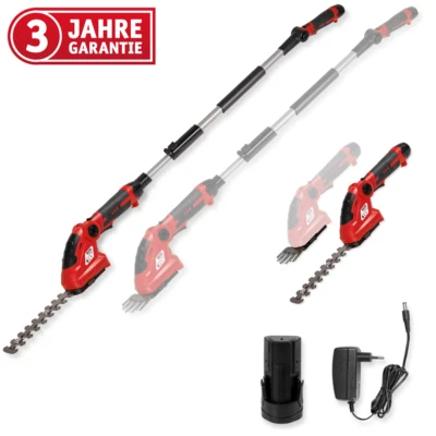 WALTER Tagliasiepi/Tagliaerba Telescopico Li-Ion Batteria - 12V Tagliasiepi 4in1