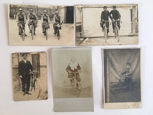 Pack 5 CPA Antigua Postal Bicicleta Triciclo Principios 1900 - Imagen 1 de 2