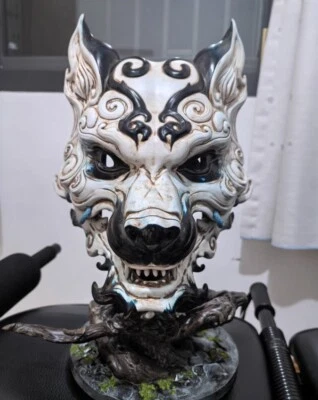Handmade Black Myth: Wukong White Face Mask The Monkey King Cosplay Mask Prop - Image 1 of 4