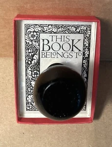 Vintage Rubber Stamp This Book Belongs to - Illuminated book plate stamp - Picture 1 of 9