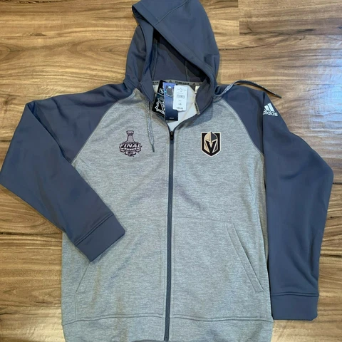 Adidas 2018 Stanley Cup Final NHL Las Vegas Knights Hoodie Full Zip Climawarm Cover