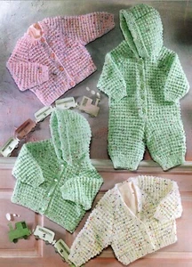 Cardigans all-in-one baby knitting patterns copy 8 ply newborn to 4 years - Picture 1 of 2