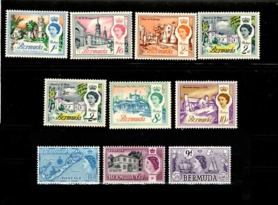 BERMUDA - Assortment of 10 MNH QEII (1959-65) Postage Stamps - Image 1 of 2
