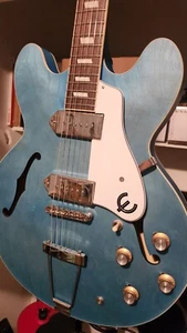 Epiphone Casino Guitar Worn Blue 2022 W/ Gig bag. - Picture 1 of 6