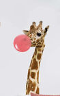 NEUF 24 POUCES x12 pouces réaliste girafe soufflant une gomme bulle murale voiture autocollant vinyle