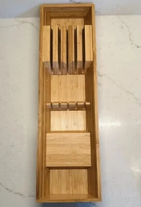 Ikea VARIERA Bamboo Wood Knife Block Holder Drawer Organizer Tray 6” x 20" - Picture 1 of 5