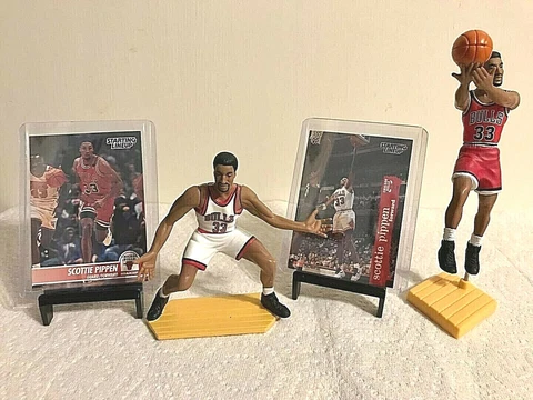 SCOTTIE PIPPEN & HAKEEM OLAJUWON '95 & '96 Starting Lineup NBA Figures & Cards Cover