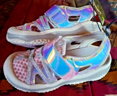 Сандалии-бегунки Western Chief детские для девочек унисекс розовые разноцветные пляжные игровые веселые - Изображение 1 из 3