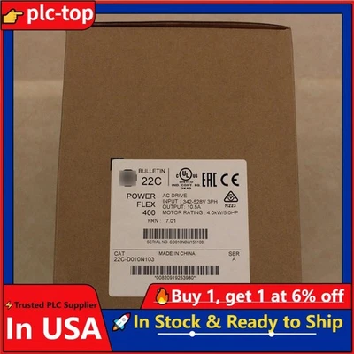 PowerFlex 400 4 kW 5 HP AC Drive 22C-D010N103 22C-D010N103 US Free Tax - Image 1 of 4