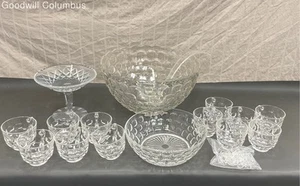 Clear Glass Punch Bowl, Cups and More - Picture 1 of 6
