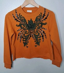Dries Van NotenSweatshirt Burn Orange Sequin Embroidered XS - Bild 1 von 22
